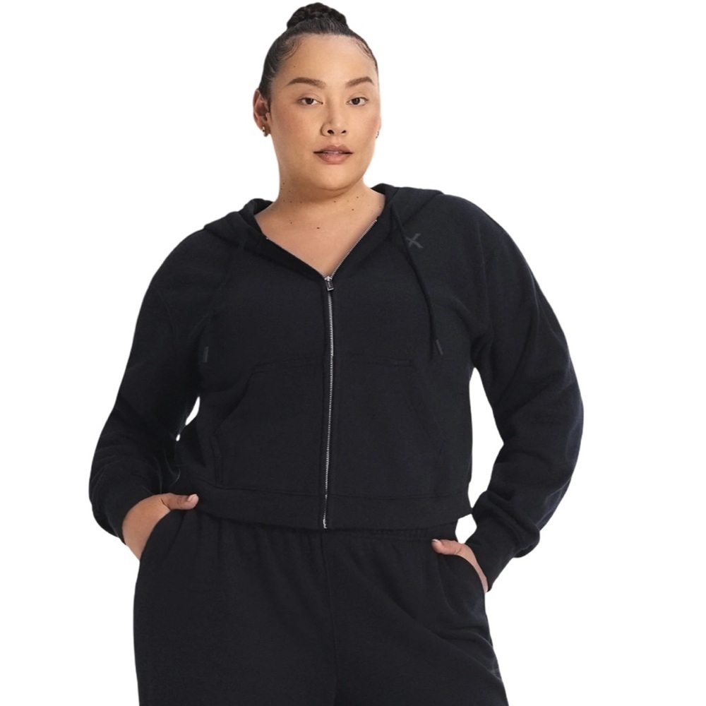Savage X Fenty Black Weekender Fleece Zip Up Hoodie Sweatshirt NWT Size M
